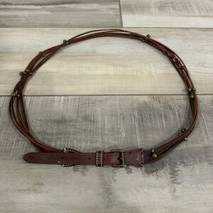 Brown beaded string belt